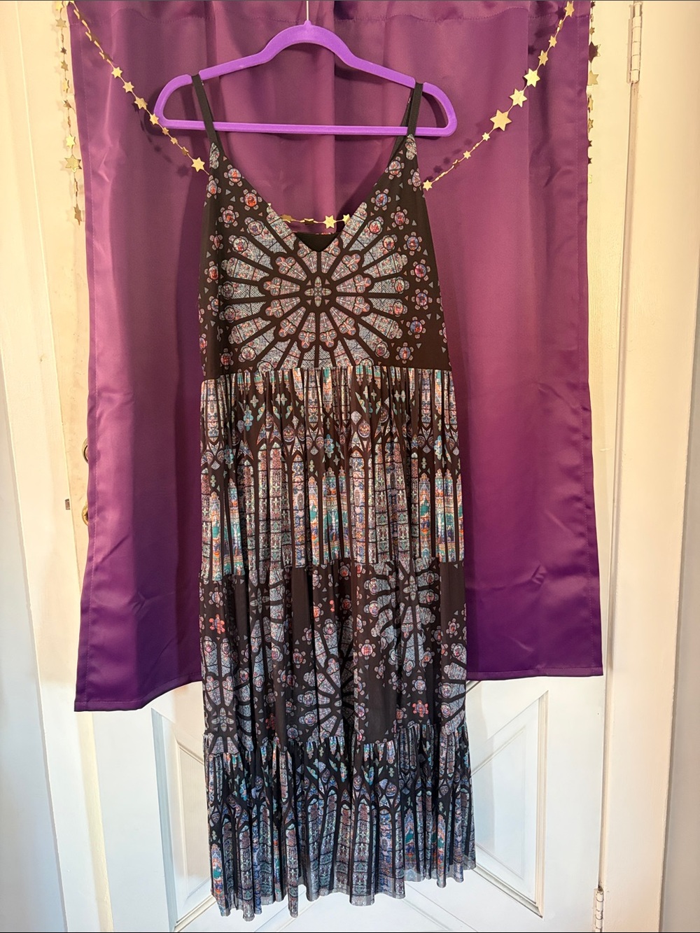 Blackmilk sheer midaxi dress w stained glass textile